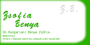 zsofia benya business card